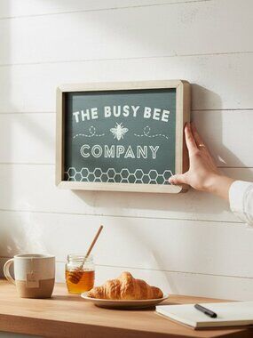 The Busy Bee Company Wooden Wall Sign